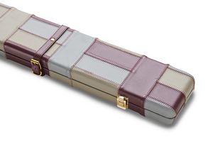 Flickwerk Lederkoffer Burgundy Grau für 3/4-geteilte Queues nah