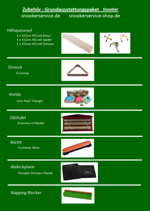 Grundausstattungs-Set 8-10ft Snooker