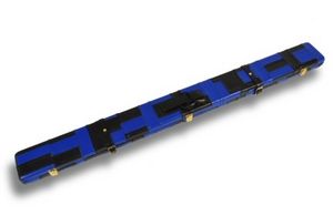 Flickwerk Lederkoffer Schwarz Blau für 3/4-geteilte Queues zu ganz